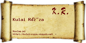 Kulai Róza névjegykártya